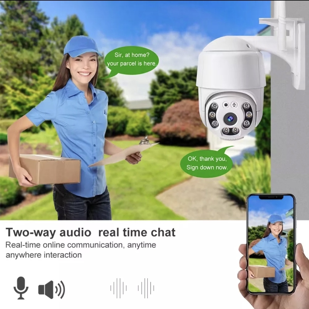 Yi iot 2MP 1080p Full HD Outdoor Weatherproof 360 Degree Rotation PTZ ...
