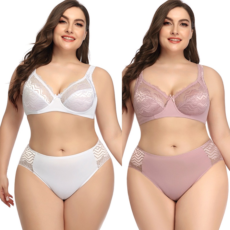 Fashion Plus Size Sexy Bra Set Ultra-thin Sexy Underwear Big Cup