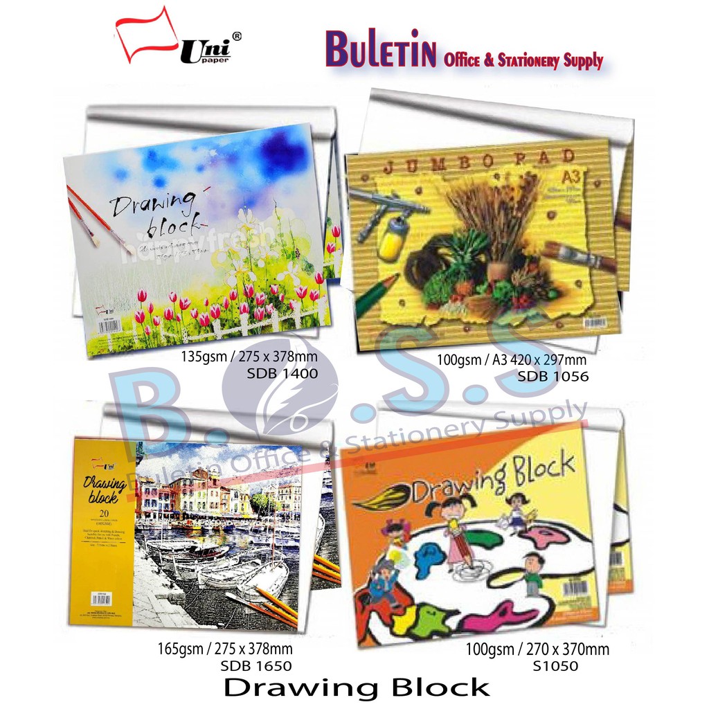 Ready Stock] Uni paper Drawing Block