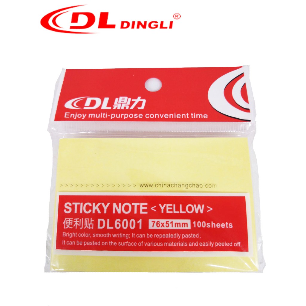 100 Sheets/Pad Sticky Note Yellow Color (DL6001) | Shopee Malaysia