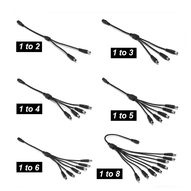 DC Power Splitter Cable 4 Way 5.5mmx2.1 Y Cable Cord CCTV Security