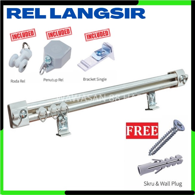 SUPER DOSO Single Set Besi Langsir Rod / Curtain Rail Shopee Malaysia
