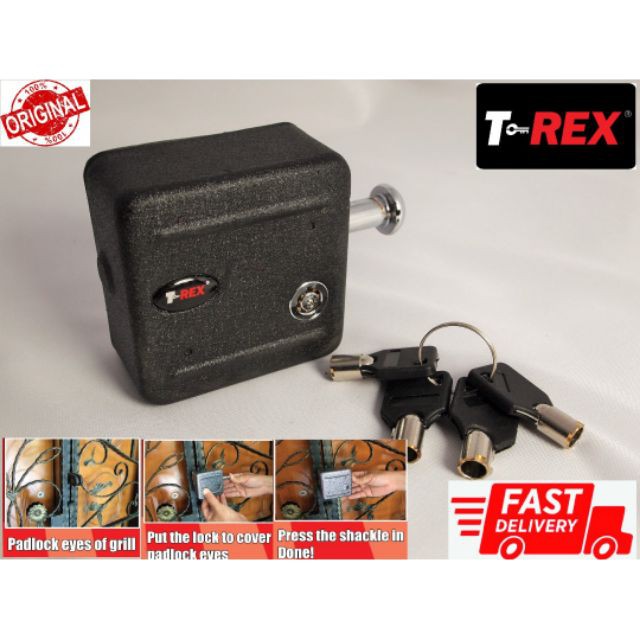 TREX Grill Door Lock, Door Lock Covered Padlock with 4 keys /Kunci