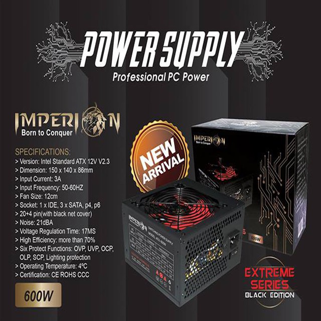 Imperion Gaming Atx 600w Extreme Series Black Edition Power Supply Shopee Malaysia 4598