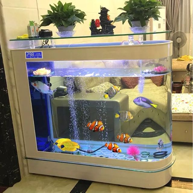 Bullet Fish Tank Aquarium Large Partition Ecological Glass Fish