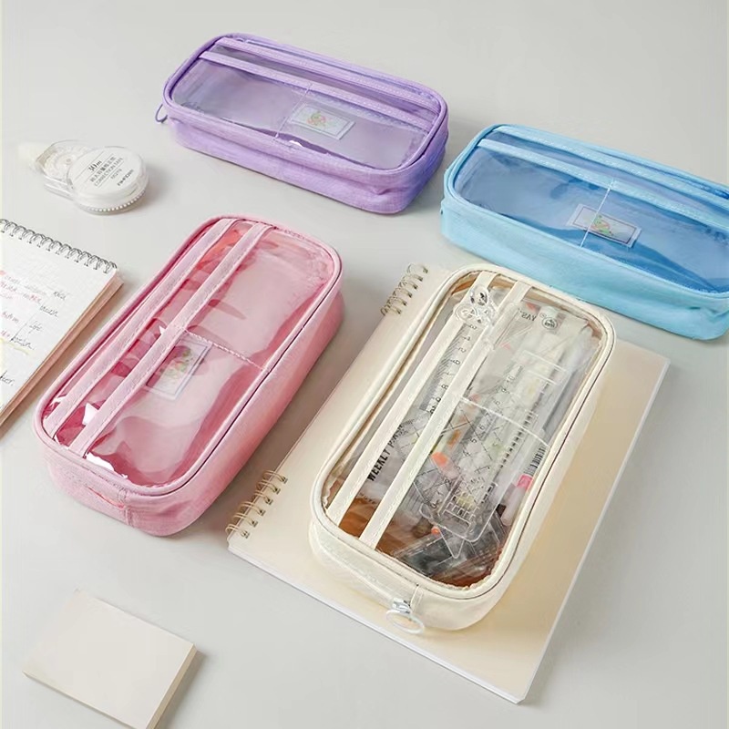 Ins Pencil Case Design PVC Multi Layer Storage Pouch For School ...