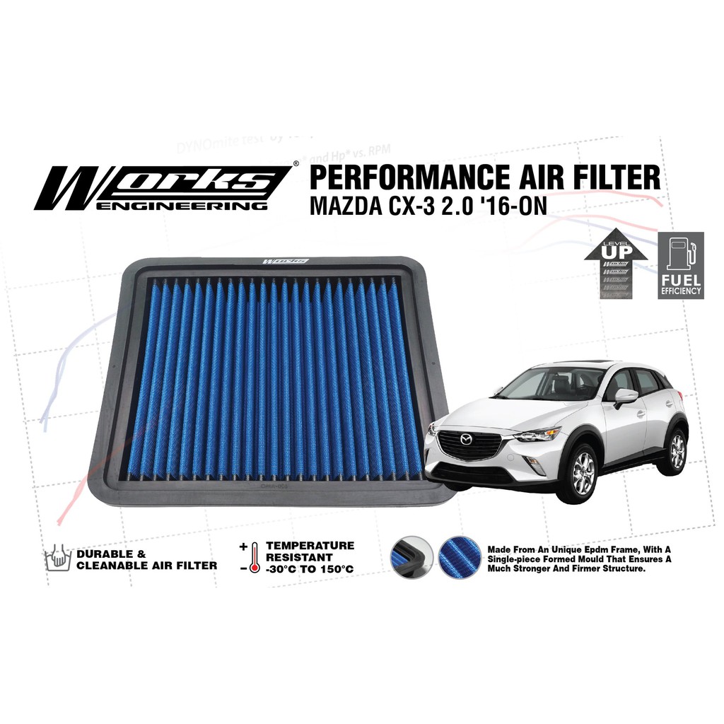 Mazda CX3 2.0 '16ON Works Engineering Washable Reusable Drop In Air