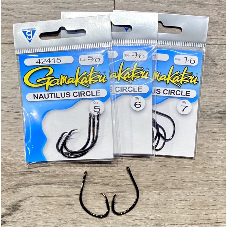 Hameçons Gamakatsu Nautilus HD NSB - Taille 6/0, Paquet De 5, Couleur Noire