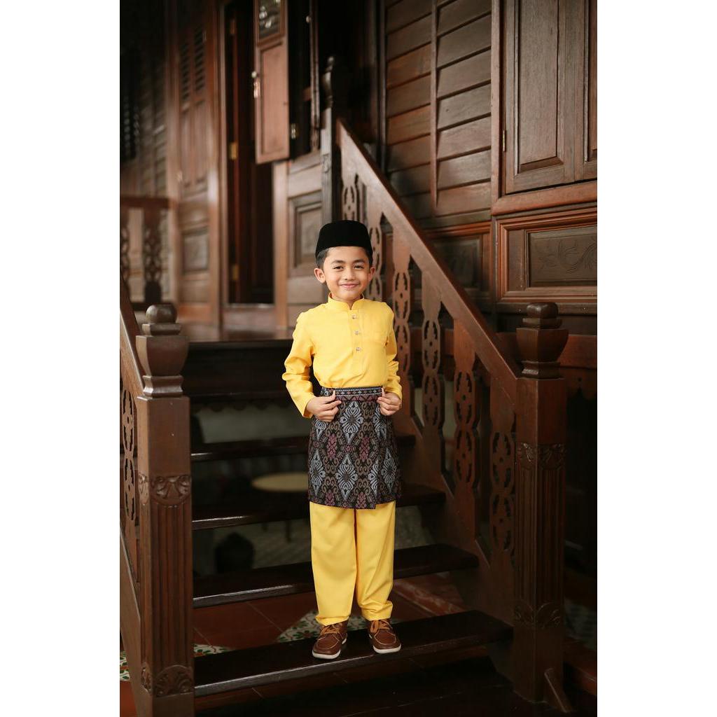 Baju Melayu Modern Lemon Yellow (Kids)- BAJU MELAYU KANAK2 BAJU RAYA ...