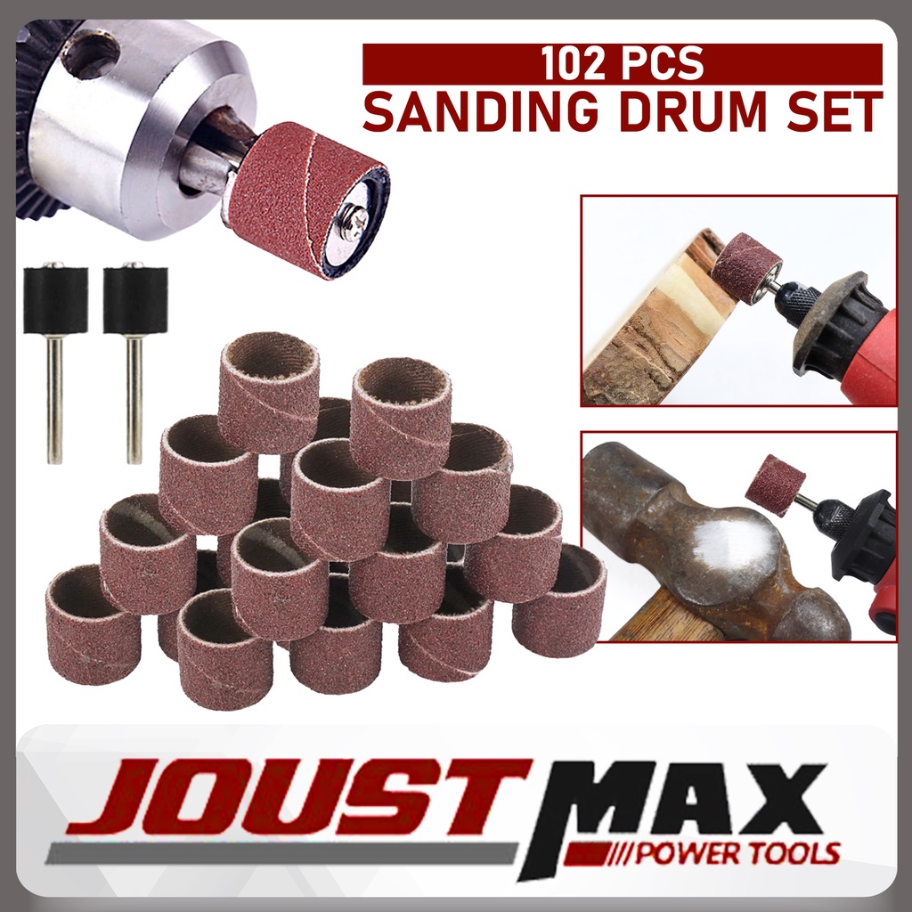 102PCS 3.2mm Sanding Band Sleeve Drum Sandpaper Grinding Head Grinder Burr Abrasive Polishing