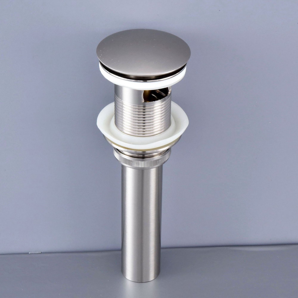 Brushed Nickel Brass Bathroom Brass Basin Sink Drain Lavatory Pop Up ...