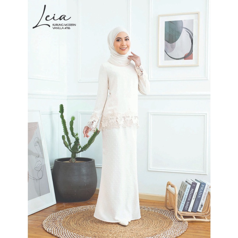 [s M Lxl 4xl] Leia Lace Kurung Sedondon Tunang Nikah Bertandang Sanding