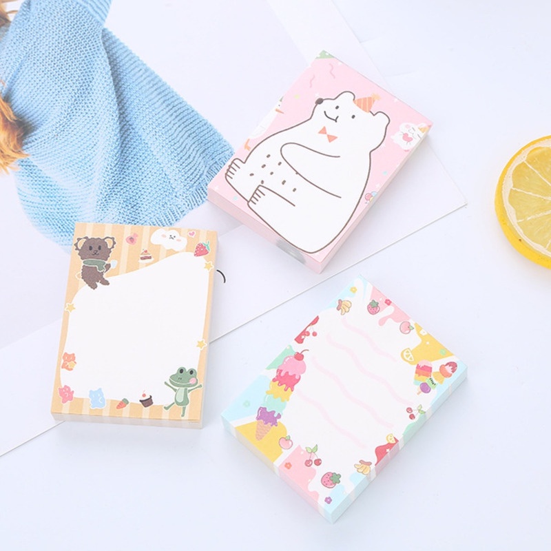 1 Piece Cute Cartoon Animals Sticky Notes Memo Pad Stationery Office ...