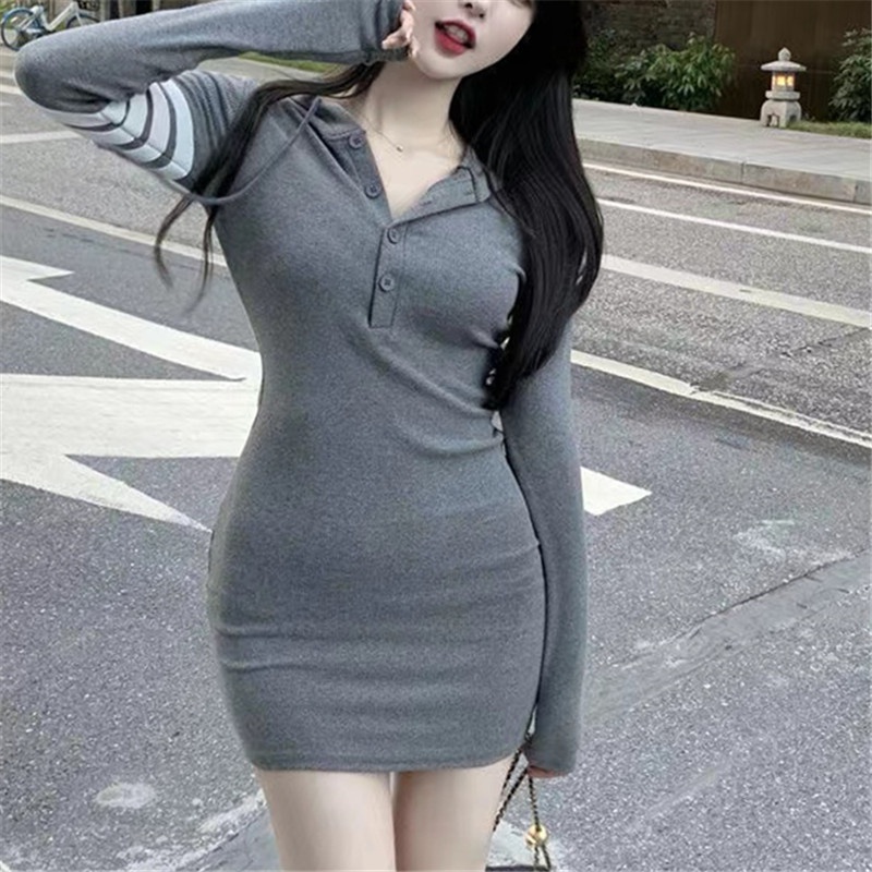 New Sexy Slim Hooded Dress Korean Style Long Sleeve Hip Short Skirt ...