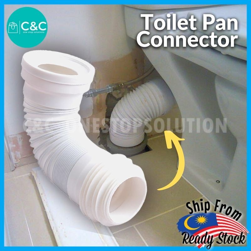 *Ready Stock* Offset Toilet Flexible Adjust PVC Offset Pan Connector