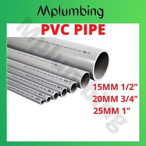 [SELL BY 6FT] PVC PIPE NIPIS PAIP AIR KELABU CLASS D 15MM 20MM 25MM 1/2 ...