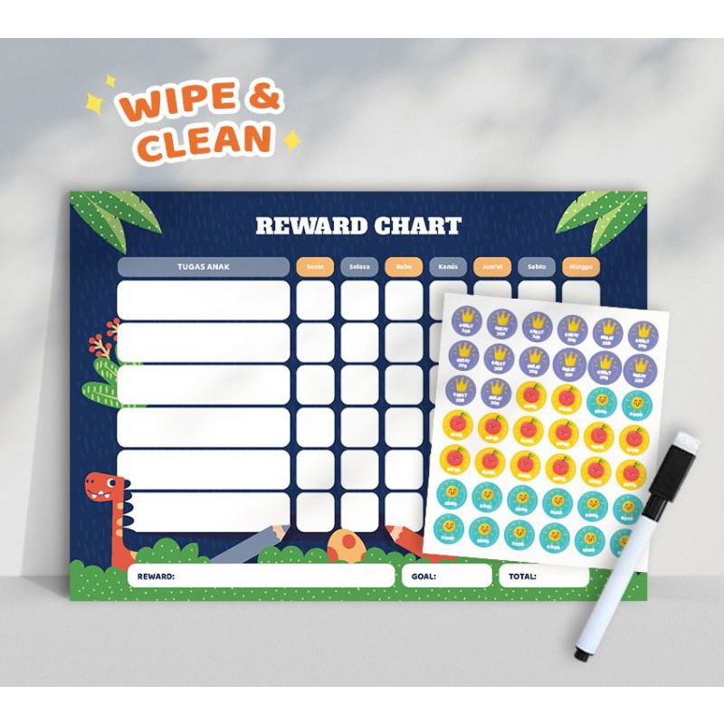 Wipe and Clean Children's Reward Chart | Shopee Malaysia