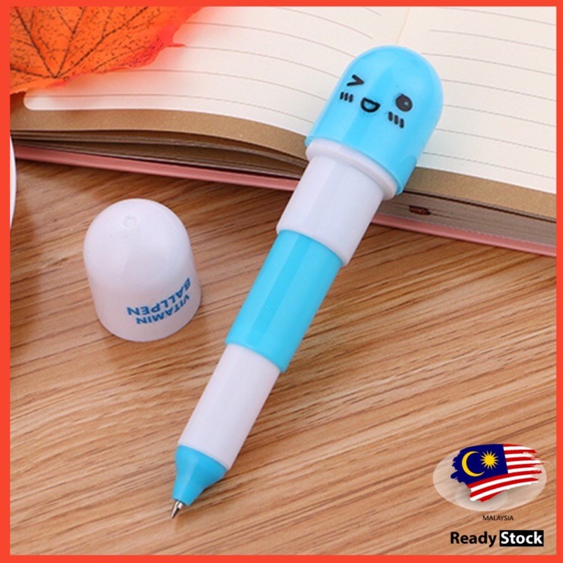 Capsule Pen Pill Ballpoint Pen Retractable Pen Capsule Ball Pen Emoji ...