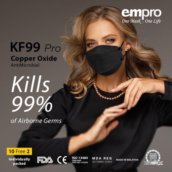 EMPRO Respirator KF99 Pro Copper Oxide Antimicrobial Face Mask(10 Pcs