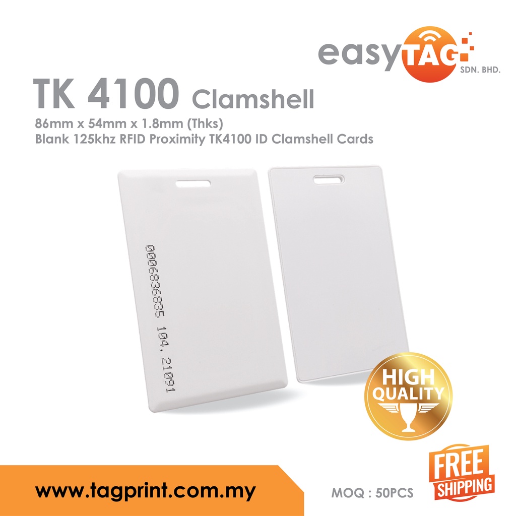[𝗙𝗥𝗘𝗘 𝗦𝗛𝗜𝗣𝗣𝗜𝗡𝗚] TK4100 [50pcs] ID Clamshell Cards Blank 125khz RFID ...