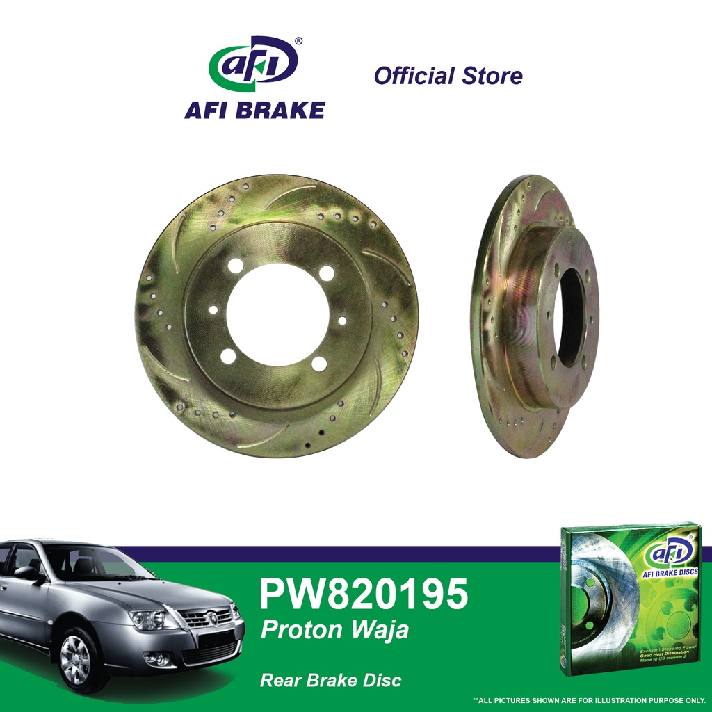 Afi Brake Rear Disc Rotor Proton Waja PW820195 (1 set) Shopee Malaysia