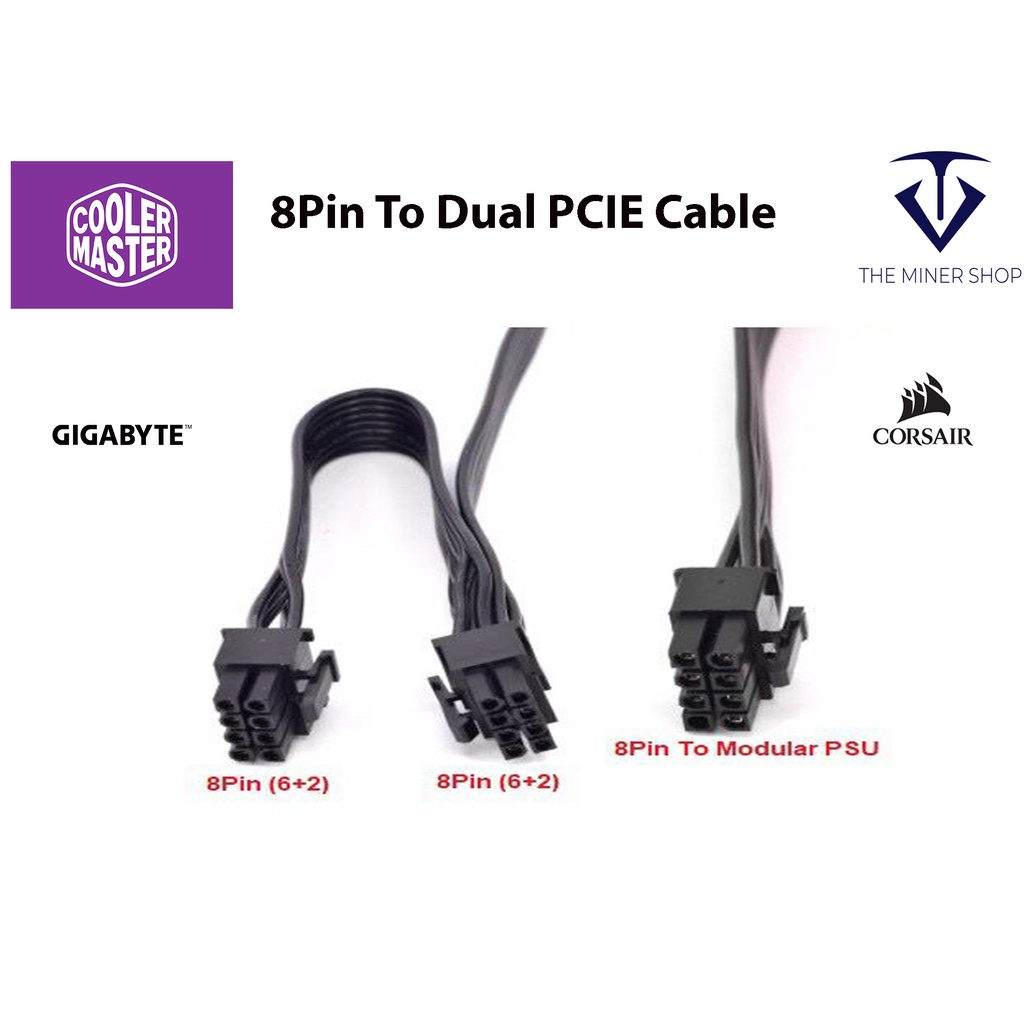 Pcie 8pin to X2 6+2 Power Cable MODULAR PSU | Shopee Malaysia