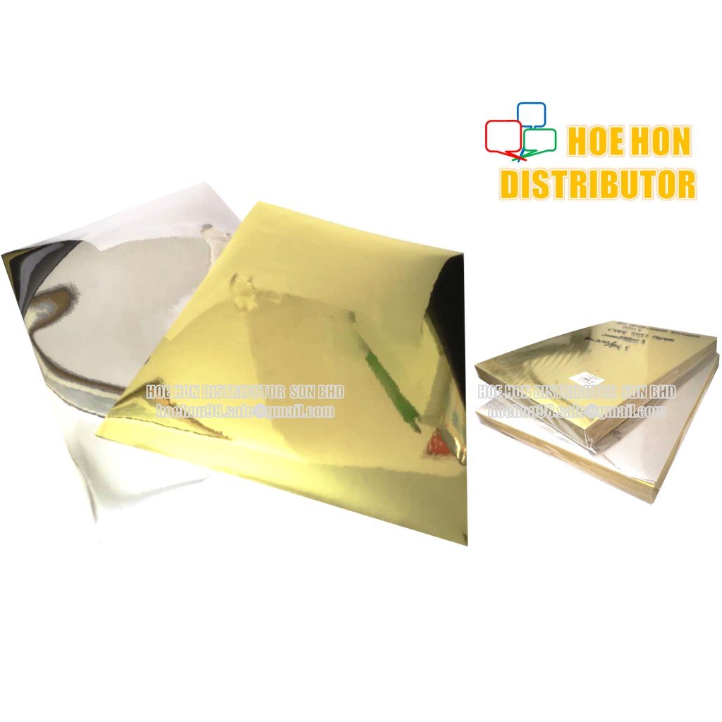 Glossy Gold / Chrome / Silver PVC A4 Sticker 20pc | Shopee Malaysia