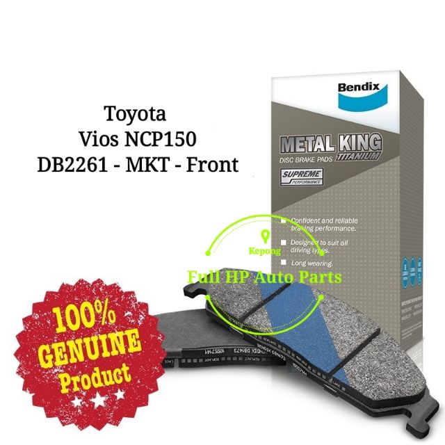 Original Bendix DB2261MKT Front Brake Pad Toyota Vios NCP150 J / E