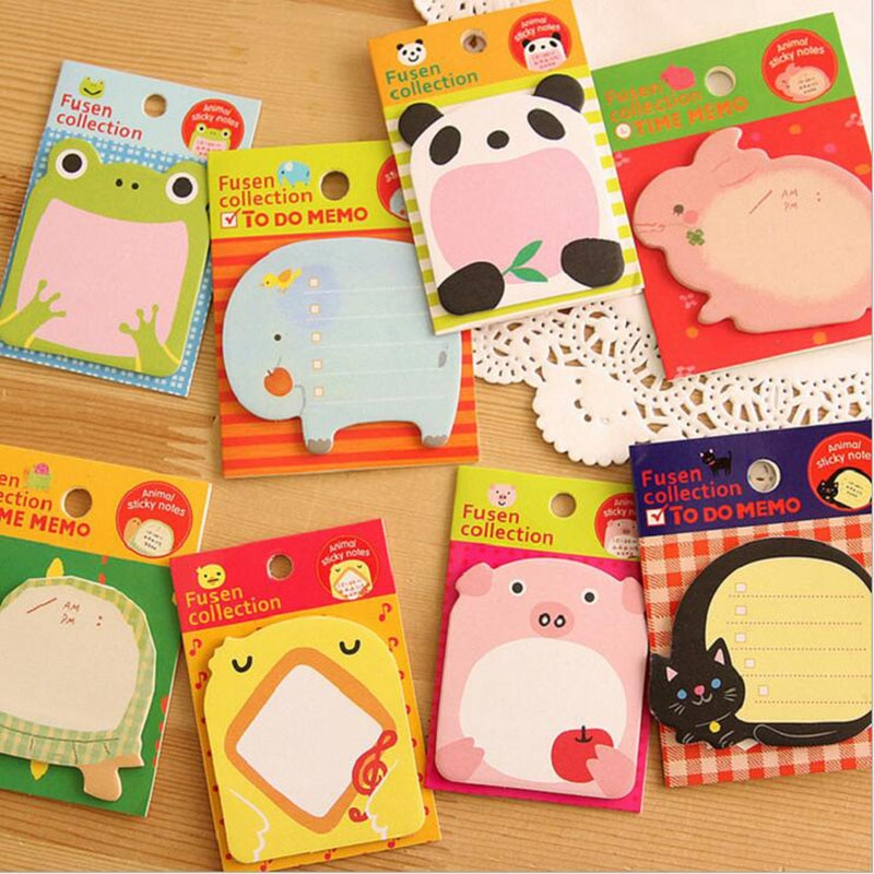 4pcs Creative Stationery Forest Animal Series Cute Paper Memo Pad ...