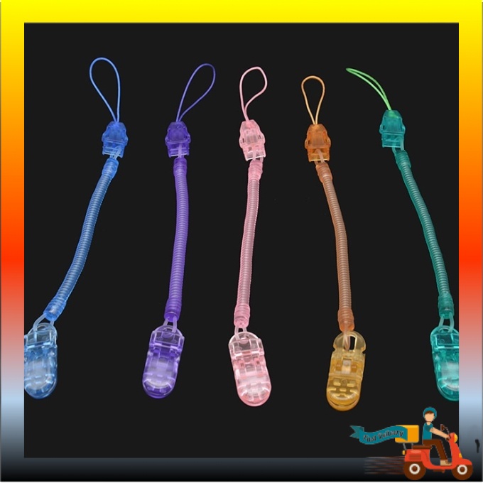 Pacifier Chain Clip Retractable Tali Puting Spring Anti-drop | Shopee ...