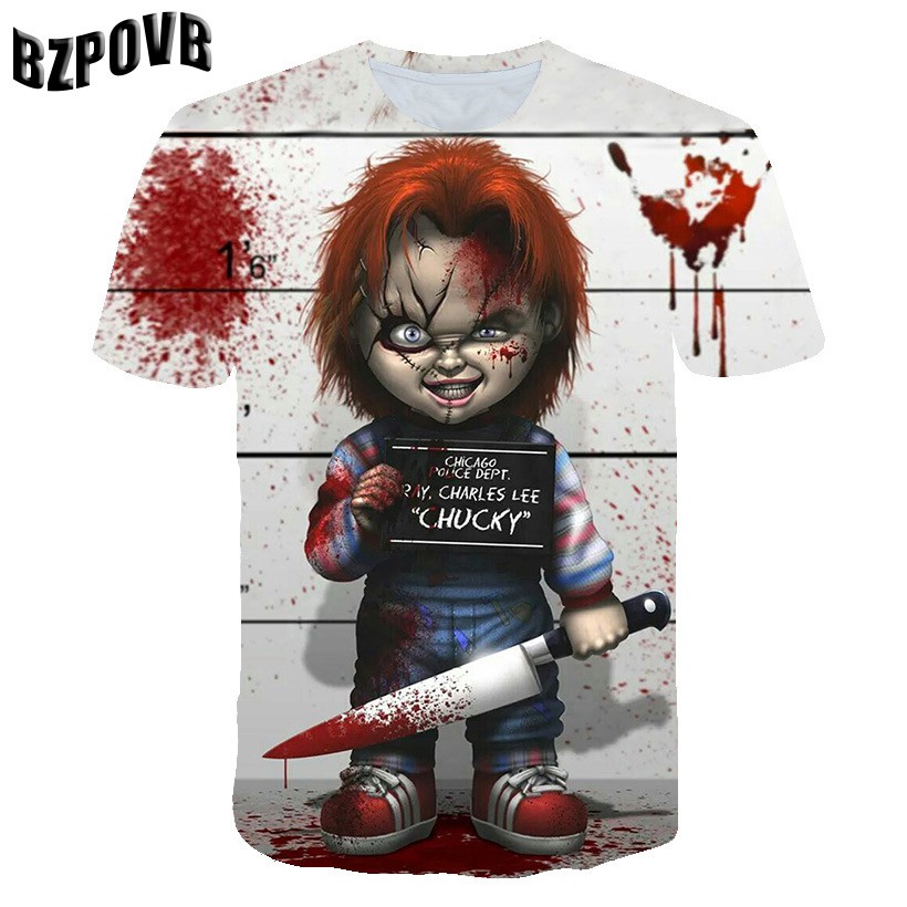 The new horror movie Chucky T shirt printed Guy Joker T shirt casual street clown Tshirt Shopee Malaysia