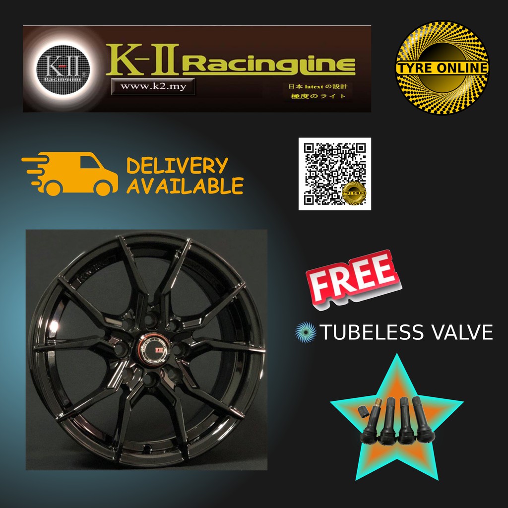 1PC NEW K-II RACINGLINE SPORT RIM 1201 BP 14 INCH WHEEL AXIA MYVI BEZZA ...
