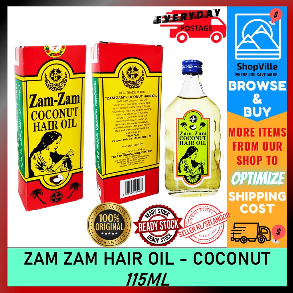 Zamzam Hair Oil 115ml Minyak Rambut Zamzam Zam Zam Herbal Amla Castor