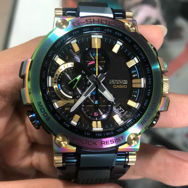 Casio G Shock 20th Anniversary MT G Lunar Rainbow Ion Plating Bluetooth Tough Solar MTG B1000RB Shopee Malaysia