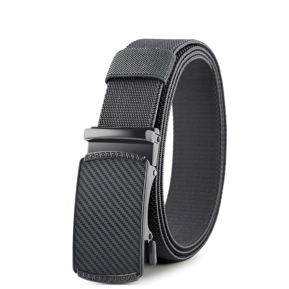 New Men Elastic Belt Alloy Automatic Buckle Tough Stretch Nylon Men's ...