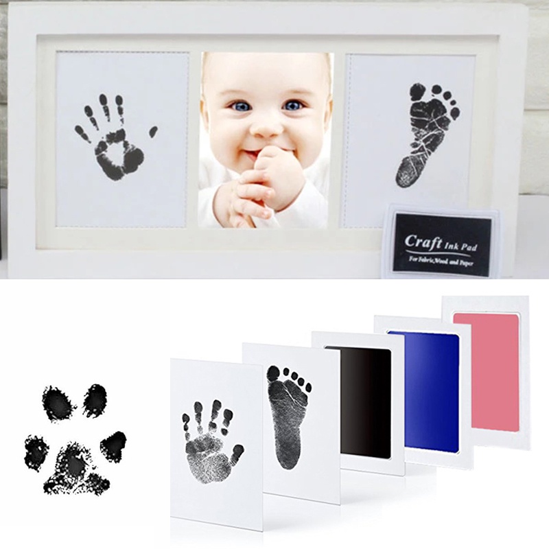 Safe Non-toxic Baby Footprints Handprint No Touch Skin Ink Pads Kits ...