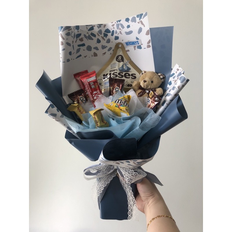 Chocolate bouquet teddy handmade for birthday anniversary thank