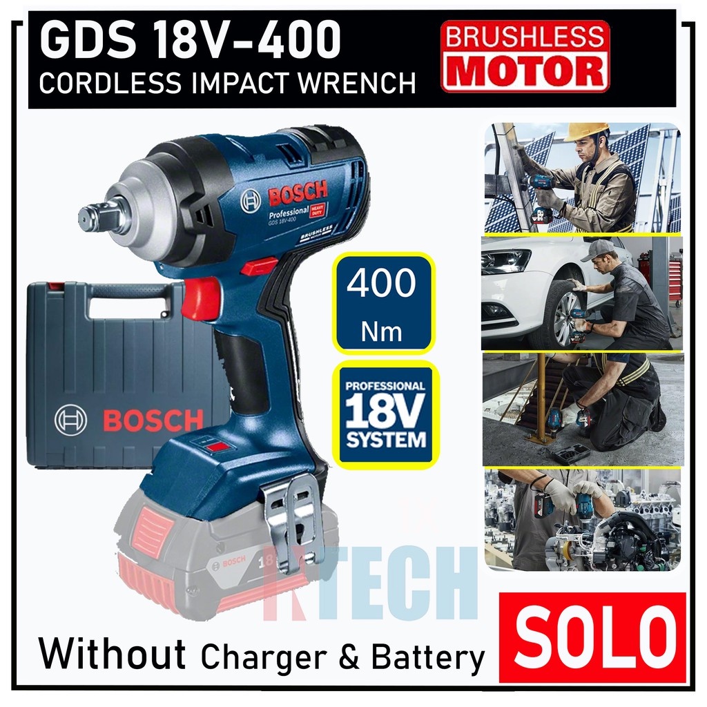 Bosch Gds18v 400 Gds18v400 18v Cordless Impact Wrench Brushless Motor