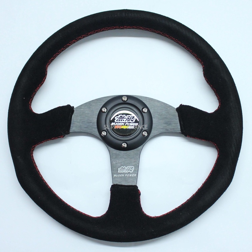 Original Thailand Black Color Spoke Suede Leather Honda Mugen 14inch Racing  Steering Wheel