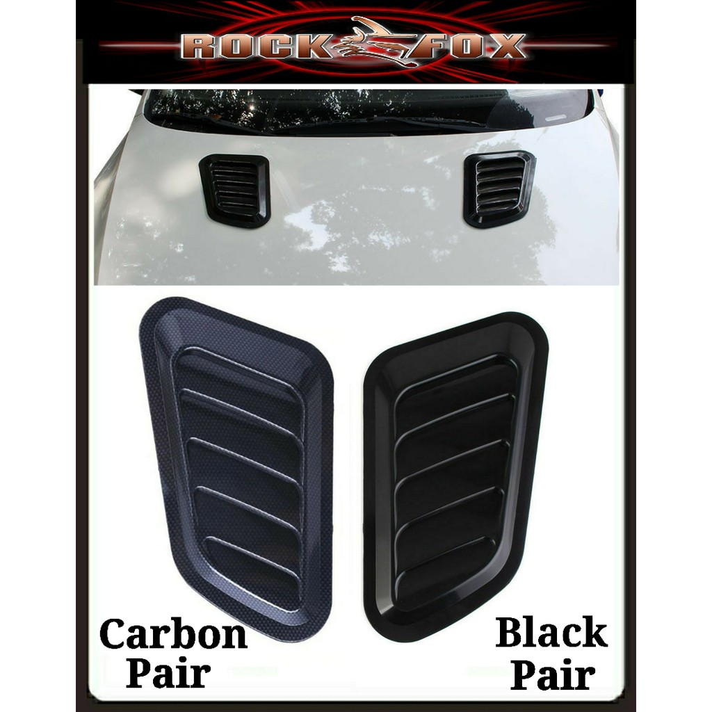 Copertura Presa Aria Stile Carbonio Per Auto - 2 Pezzi, Adesivo, Universale, Decorazione Coffano