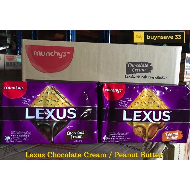 MUNCHY’S LEXUS Sandwich Biscuits Chocolate Cream/Peanut Butter 190g ...