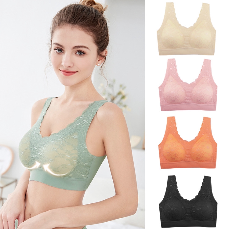 INTIMA Thai Latex Cup Wireless Bra And Panties Set Sexy Lace Small