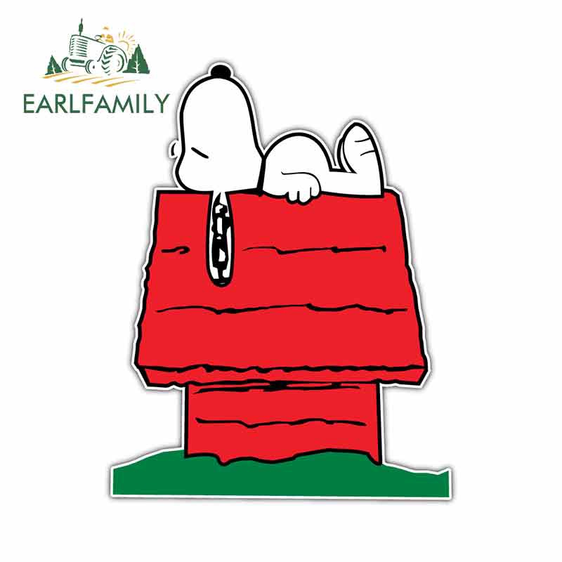 EARLFAMILY 13x10.3cm Snoopy Dog Kids Cartoon Funny Car Stickers RV VAN ...