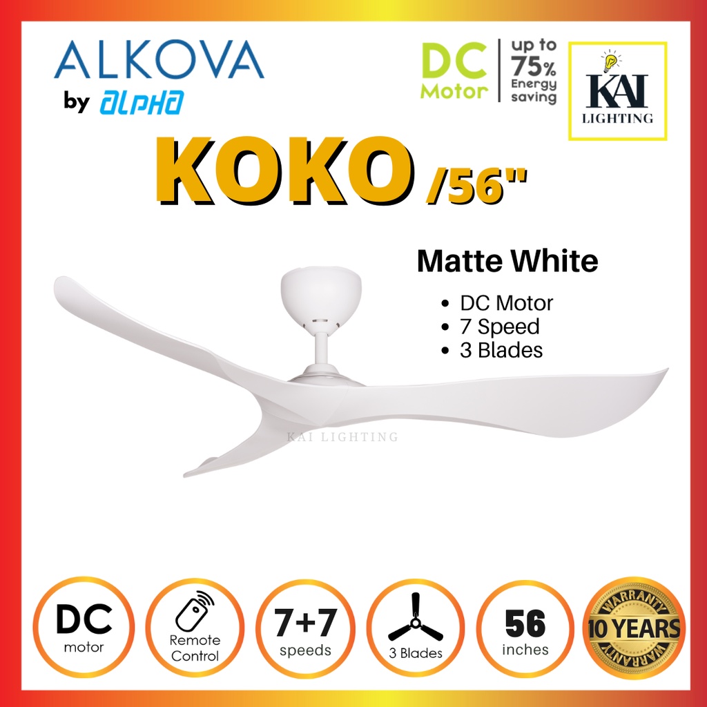 ALKOVA (ALPHA) KOKO/3B 56 INCHES DC REMOTE CEILING FAN | Shopee Malaysia