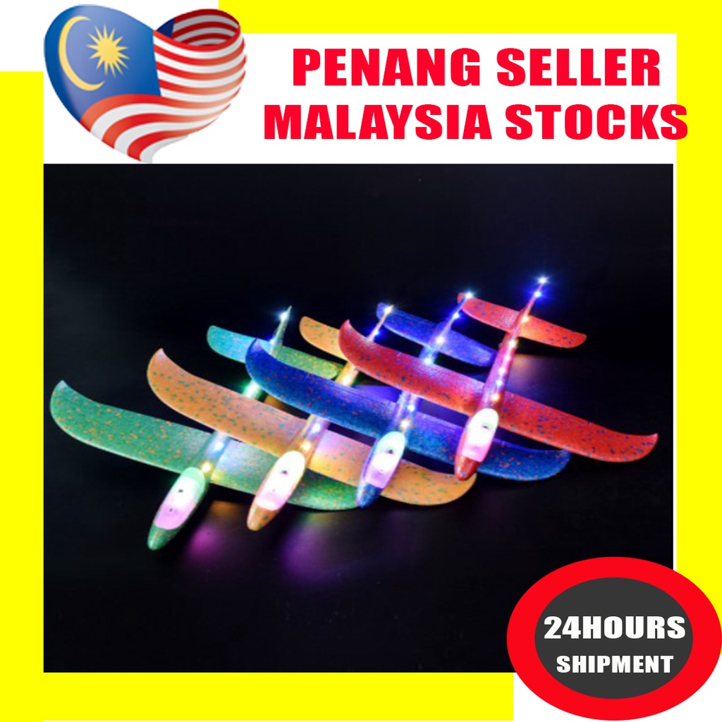 Mypenangseller Kapal Terbang Mainan Berlampu Led Foam Aeroplane Toys