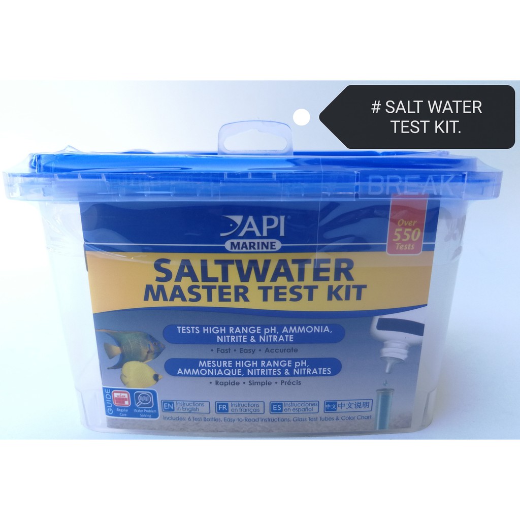 API Saltwater Master Test Kit - Hi Range pH, Ammonia, Nitrite, Nitrate