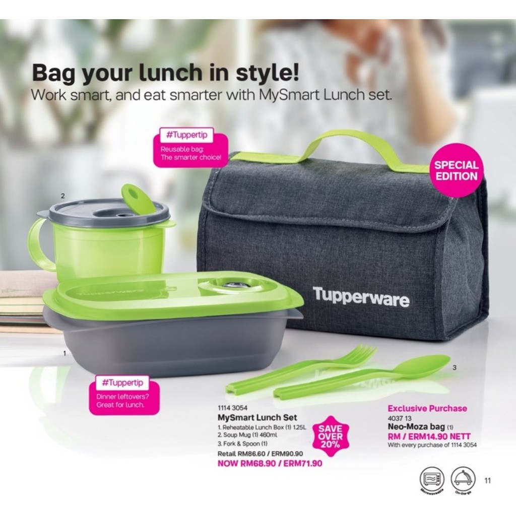 Tupperware Smart Lunch Box Set Shopee Malaysia