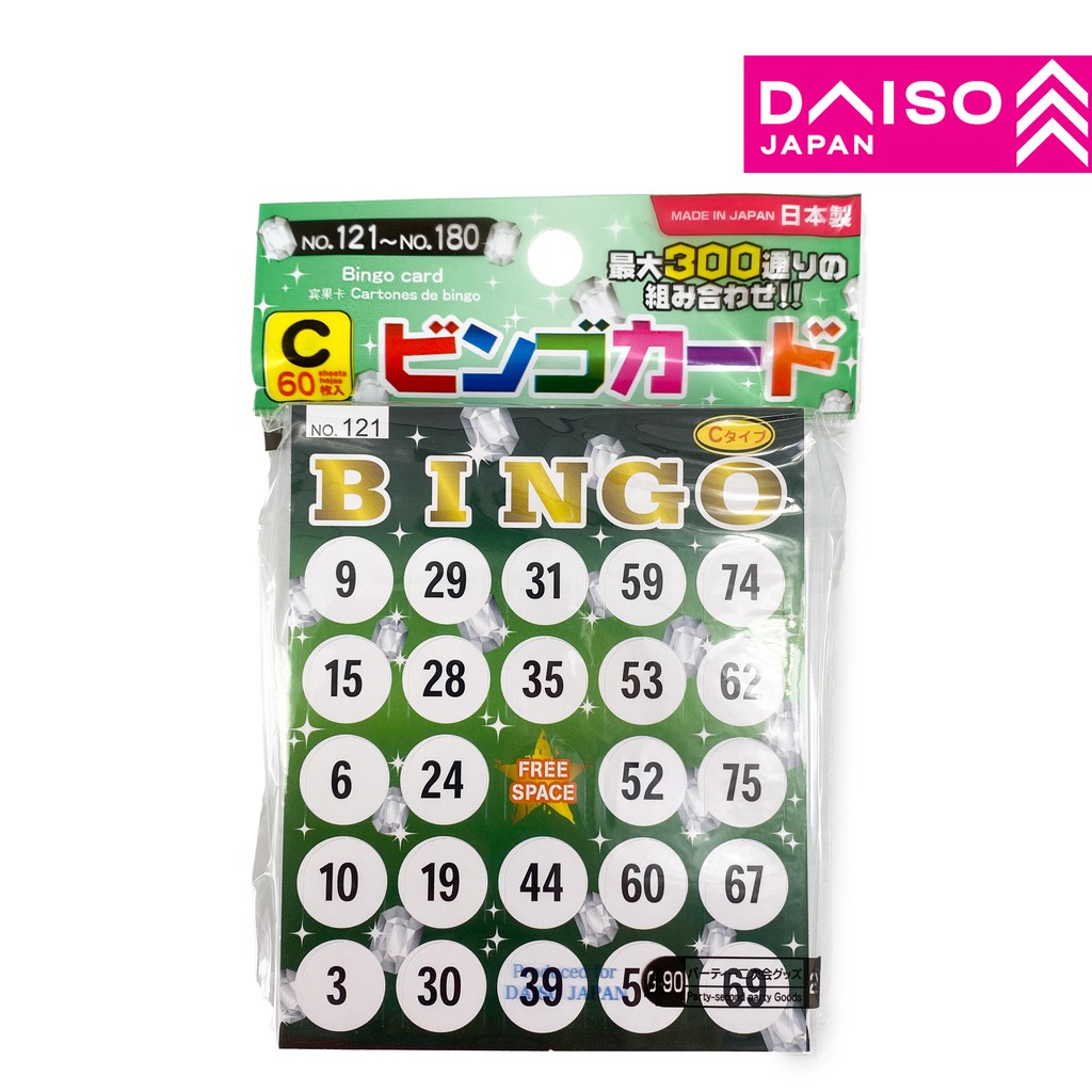 DAISO Bingo Card ( No. 121 no . 180 ) ( C ) Shopee Malaysia