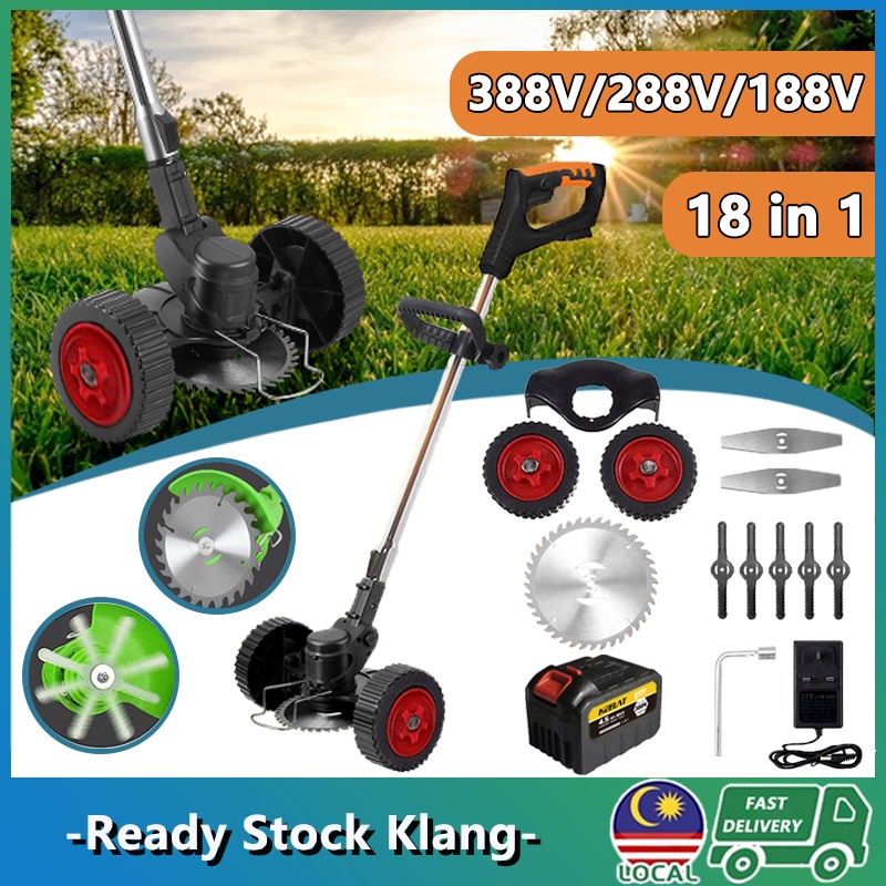 Keelat 388v 288v 188v 12v Mesin Rumput Wheel Grass Cutter Electric Lawn