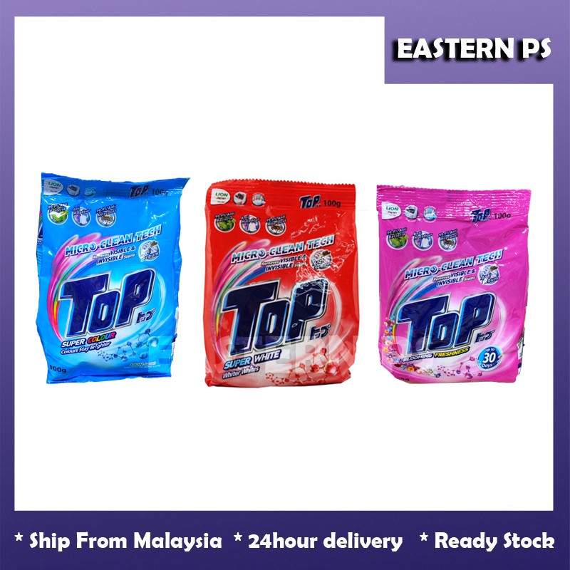 3 colour TOP Powder Laundry Detergent 100g Shopee Malaysia